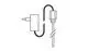 Zeichnung einer Universal-Fremdstromanode mit Stecker und Kabel, geeignet für Vaillant Warmwasserspeicher, zur Korrosionsschutzanwendung.